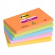 Blocco Post-it Super Sticky - 654-5SS-OAS - 76 x 127 mm - colori Boost - 90 fogli - Post-it - conf. 5 pezzi