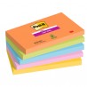 Blocco Post-it Super Sticky - 654-5SS-OAS - 76 x 127 mm - colori Boost - 90 fogli - Post-it - conf. 5 pezzi
