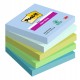 Blocco Post-it Super Sticky - 654-5SS-OAS - 76 x 76 mm - colori Oasis - 90 fogli - Post-it - conf. 5 pezzi