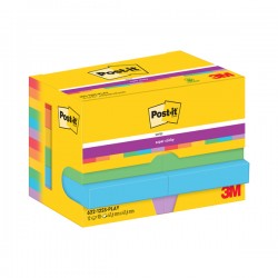 Blocco Post-it Super Sticky - 622-12SS-PLAY - 47,6 x 47,6 mm - colori Playful - 90 fogli - Post-it - conf. 12 pezzi