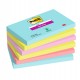 Blocco Post-it Super Sticky - 655-6SS-COS - 76 x 127 mm - colori Cosmic - 90 fogli - Post-it - conf. 6 pezzi