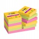 Blocco Post-it Super Sticky - 622-12SS-CARN - 47,6 x 47,6 mm - colori Carnival - 90 fogli - Post-it - conf. 12 pezzi