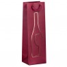 Shopper portabottiglie - con manici in corda - 12 x 37 x 9 cm - rosso - Rex Sadoch