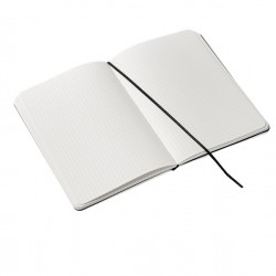 Taccuino Ecoqua Plus - con elastico - rilegatura cucita - A5 - 5 mm - 80 fogli - artracite - Fabriano