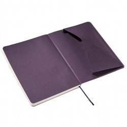 Taccuino Ecoqua Plus - con elastico - rilegatura cucita - A5 - 5 mm - 80 fogli - vino - Fabriano