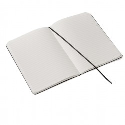 Taccuino Ecoqua Plus - con elastico - rilegatura cucita - A5 - 5 mm - 80 fogli - righe - lampone - Fabriano