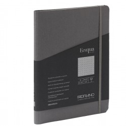 Taccuino Ecoqua Plus - con elastico - spiralato - A5 - 70 fogli - puntinato - antracite - Fabriano