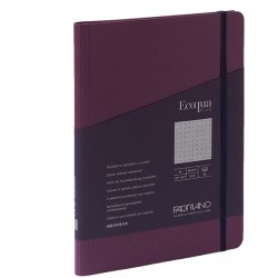 Taccuino Ecoqua Plus - con elastico - spiralato - A5 - 70 fogli - puntinato - vino - Fabriano