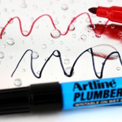 Marcatore permanente - per elettricisti - punta tonda - 1,5 mm - rosso - Artline