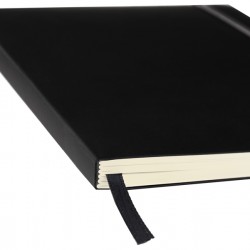 Taccuino Ispira - con elastico - copertina rigida - A5 - 96 fogli - righe - nero - Fabriano