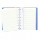 Notebook - con elastico - copertina similpelle - A5 - 56 pagine - a righe - blu pastello - Filofax