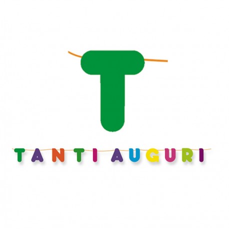 Festone Tanti Auguri - in cartoncino - 6 mt - Big Party