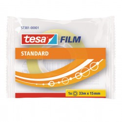 Nastro adesivo Tesafilm - confezionato singolarmente - 33 m x 1,5 cm - trasparente - Tesa