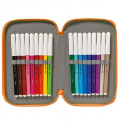 Astuccio 3 zip - 13 x 20 x 7,5 cm - colori e fantasie assortiti - Carioca