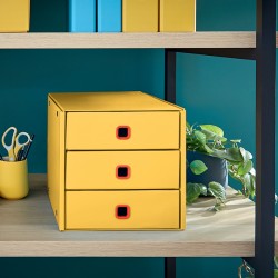 Cassettiera Click&Store Cosy - 3 cassetti - giallo - Leitz