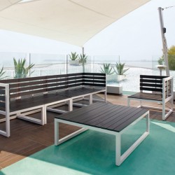 Poltrona Salotto Quick - angolare sinistro - 66 x 70 x 70 cm - alluminio/legno - King Collection