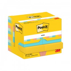 Blocco Post-it - 653-BEA - 38 x 51 mm - 100 fogli - colori Beachside - Post-it - conf. 12 pezzi