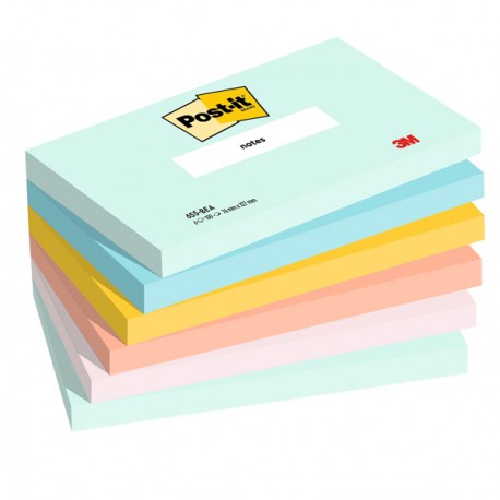 Blocco Post-it - 655-BEA - 76 x 127 mm - colori Beachside - 100 fogli - Post-it - conf. 6 pezzi