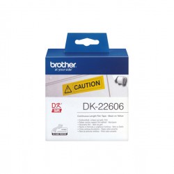 Brother - Nastro adesivo - in pellicola - Nero/Giallo - 62mm x 15,24mt - DK-22606