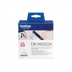 Brother - Rotolo nastro - in carta non adesiva - Nero/Bianco - 54mm x 30,48mt - DK-N55224