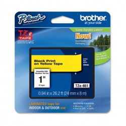Brother - Nastro - Nero/Giallo - TZE651 - 24mm x 8mt