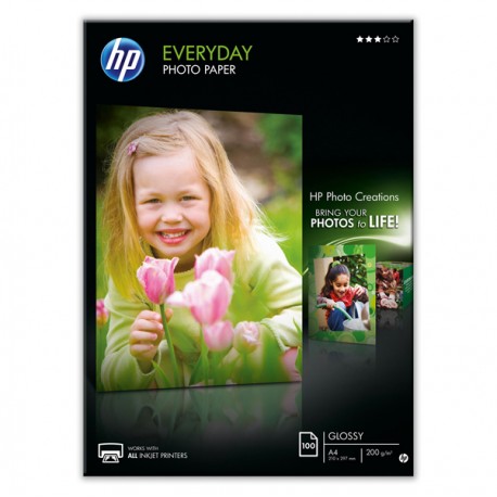 Hp - Confezione da 100 Fogli Carta originale fotografica lucida Hp Everyday - A4 - 210 x 297 mm - Q2510A