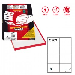 Etichette adesive C/502 - in carta - permanenti - 105 x 72 mm - 8 et/fg - 100 fogli - bianco - Markin