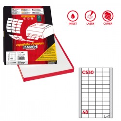 Etichette adesive C/530 - in carta - permanenti - 48 x 25 mm - 48 et/fg - 100 fogli - bianco - Markin