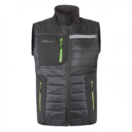 Gilet Wall - taglia L - PL - grigio/verde - U-Power