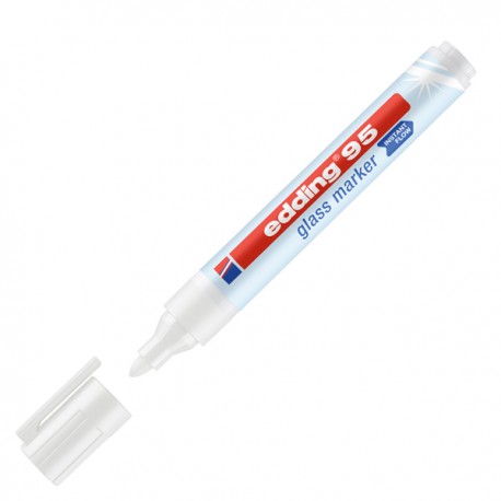 Marcatore per vetro 95 - punta tonda - da 1,5 a 3 mm - bianco - Edding