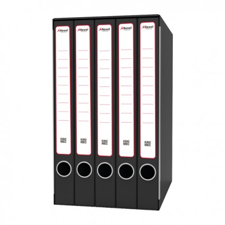 Gruppo registratori Quintetto - 23 x 32 cm - con 5 cartelle 3 lembi - dorso 23 cm - grigio - Rexel