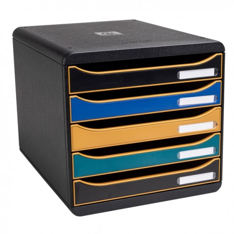 Cassettiera Big Box Plus NeoDeco - 5 cassetti - 34,7 x 27,8 x 26,7 cm - multicolore - Exacompta