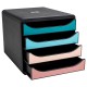Cassettiera Big Box Skandi - 4 cassetti - 34,7 x 27,8 x 26,7 cm - multicolore - Exacompta