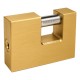 Lucchetto corazzato per saracinesca - ottone massiccio - 7,7x5x1,6cm - oro - Metalplus