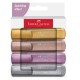 Evidenziatore Textliner 46 - punta a scalpello - tratto 1,0-3,0-5,0 mm - colori assortiti metallic - Faber-Castell - astuccio 4 
