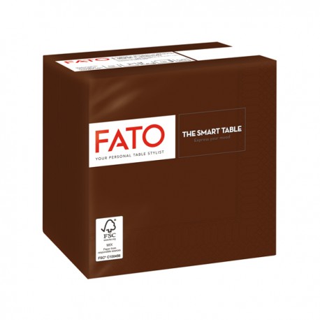 Tovagliolo - carta - 24 x 24 cm - 2 veli - cioccolato - Fato - conf. 100 pezzi