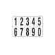 Numeri adesivi da 0 a 9 - in PVC - 70 x 124 mm - 10 et/fg - 1 foglio - nero/bianco