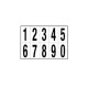 Numeri adesivi da 0 a 9 - in PVC - 56 x 99 mm - 10 et/fg - 1 foglio - nero/bianco