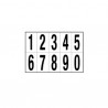 Numeri adesivi da 0 a 9 - in PVC - 56 x 99 mm - 10 et/fg - 1 foglio - nero/bianco