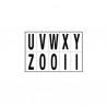 Lettere adesive da U a Z - in PVC - 56 x 99 mm - 10 et/fg - 1 foglio - nero/bianco