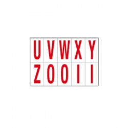 Lettere adesive da U a Z - in PVC - 70 x 124 mm - 10 et/fg - 1 foglio - rosso/bianco