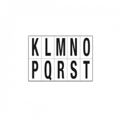 Lettere adesive da K a T - in PVC - 70 x 124 mm - 10 et/fg - 1 foglio - nero/bianco