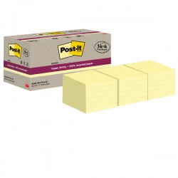 Blocco foglietti Post-it SuperSticky Green - 654R-SSCY14+4 - 76 x 76 mm - carta riciclata - giallo Canary - 70 fogli - Post-it -