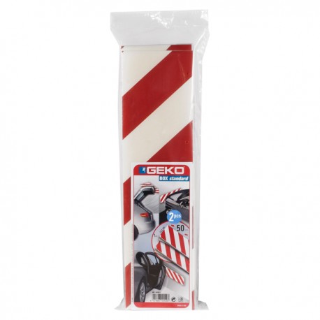 Pannello antiurto adesivo BOX - 13,7 x 50 cm - PE - bianco/rosso - Geko - conf. 2 pezzi