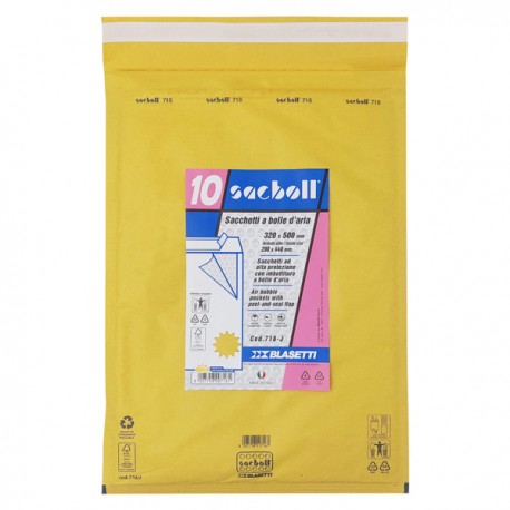 Busta imbottita Sacboll - J (32 x 50 cm) - carta - avana - Blasetti - conf. 10 pezzi