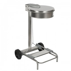 Carrello portasacco - 54,6x60xH94cm - con ruote - 110L - acciaio inox - Stilcasa
