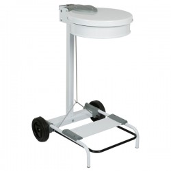 Carrello portasacco - 54,6x60xH94cm - con ruote - 110L - acciaio - bianco - Stilcasa