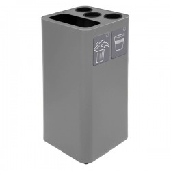 Contenitore per raccolta differenziata - con divisiorio bicchieri - 50 L - grigio - Stilcasa