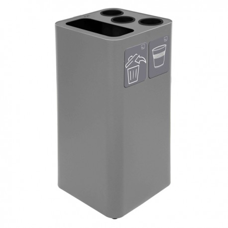 Contenitore per raccolta differenziata - con divisiorio bicchieri - 50 L - grigio - Stilcasa