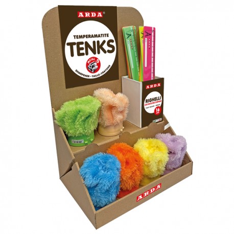 TemperamatiteTenks Peluche e Righe 16cm - colori assortiti - Arda - display Voilà 48 pezzi totali
